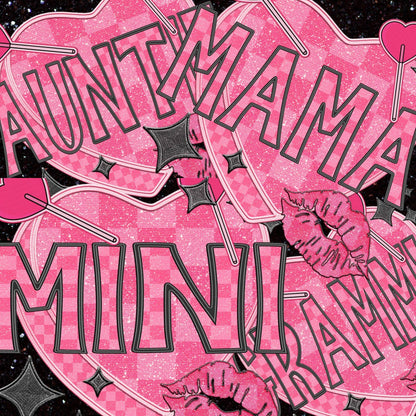 MAMAW | Checkered Candy Heart Lips Name png | Faux Embroidery Detailed Design| Valentine's Day | png download