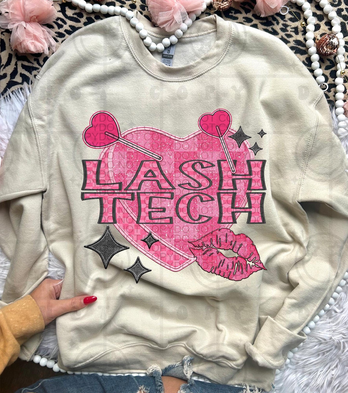 LASH TECH | Checkered Candy Heart Lips Name png | Faux Embroidery Detailed Design| Valentine's Day | png download