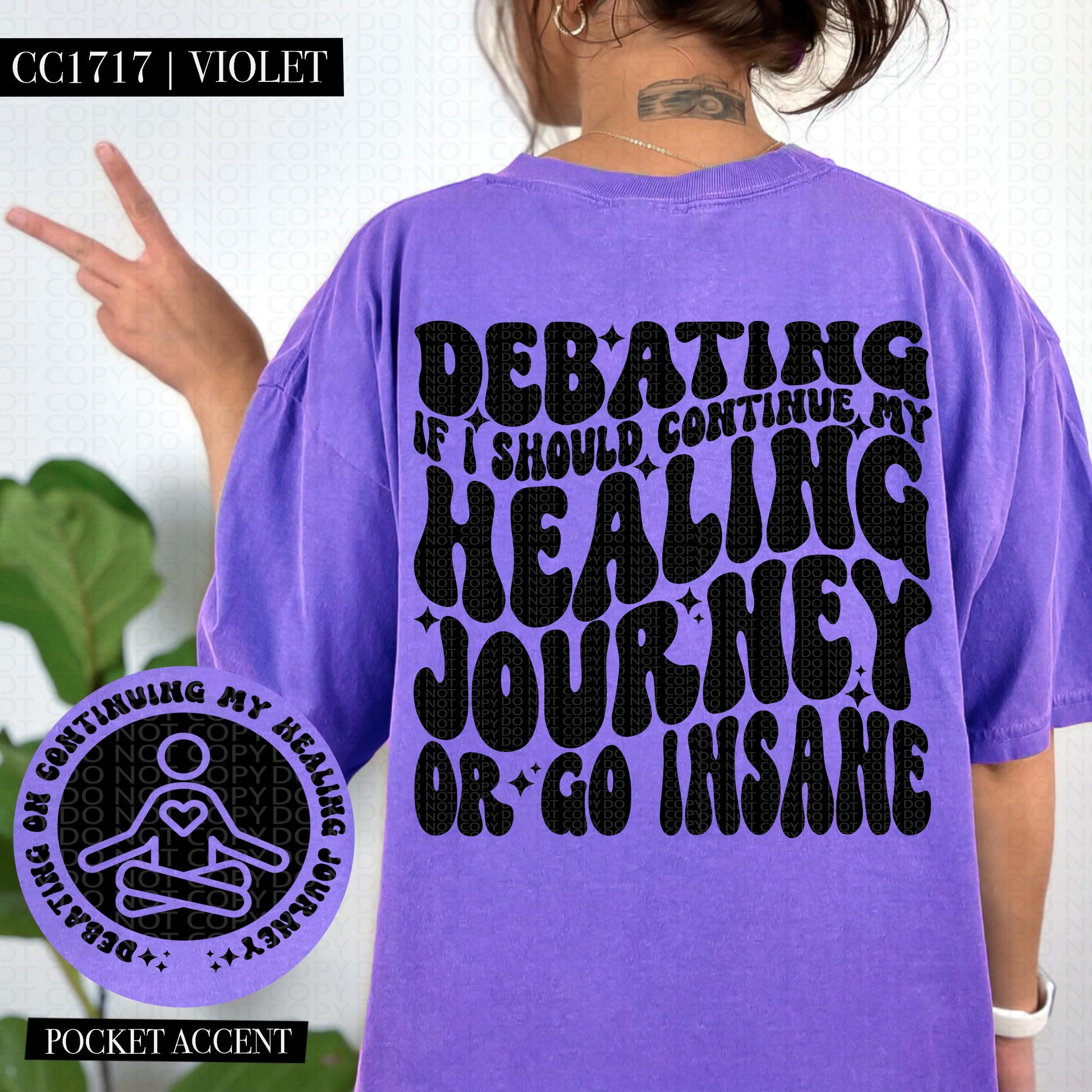 Debating if I should continue my healing journey or go insane | Wavy Design, Front Pocket, Snarky PNG