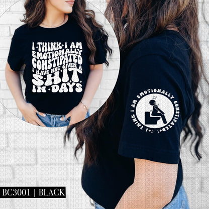 I think I am emotionally constipated | Wavy Design, Front Pocket, Snarky PNG