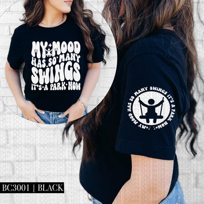 My mood has so many swings it's a park now | Wavy Design, Front Pocket, Snarky PNG