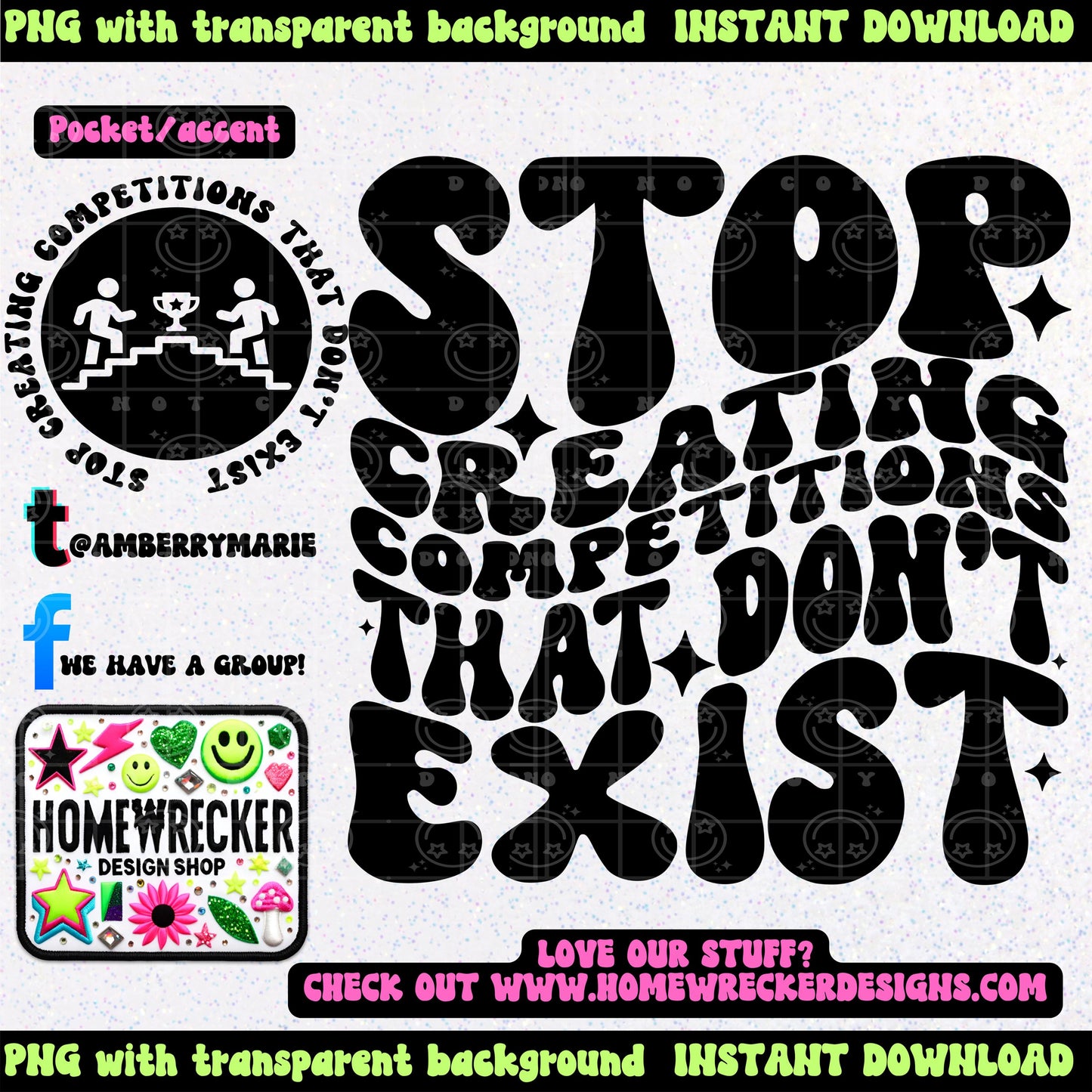 Stop creating competitions that don't exist | Wavy Design, Front Pocket, Snarky PNG