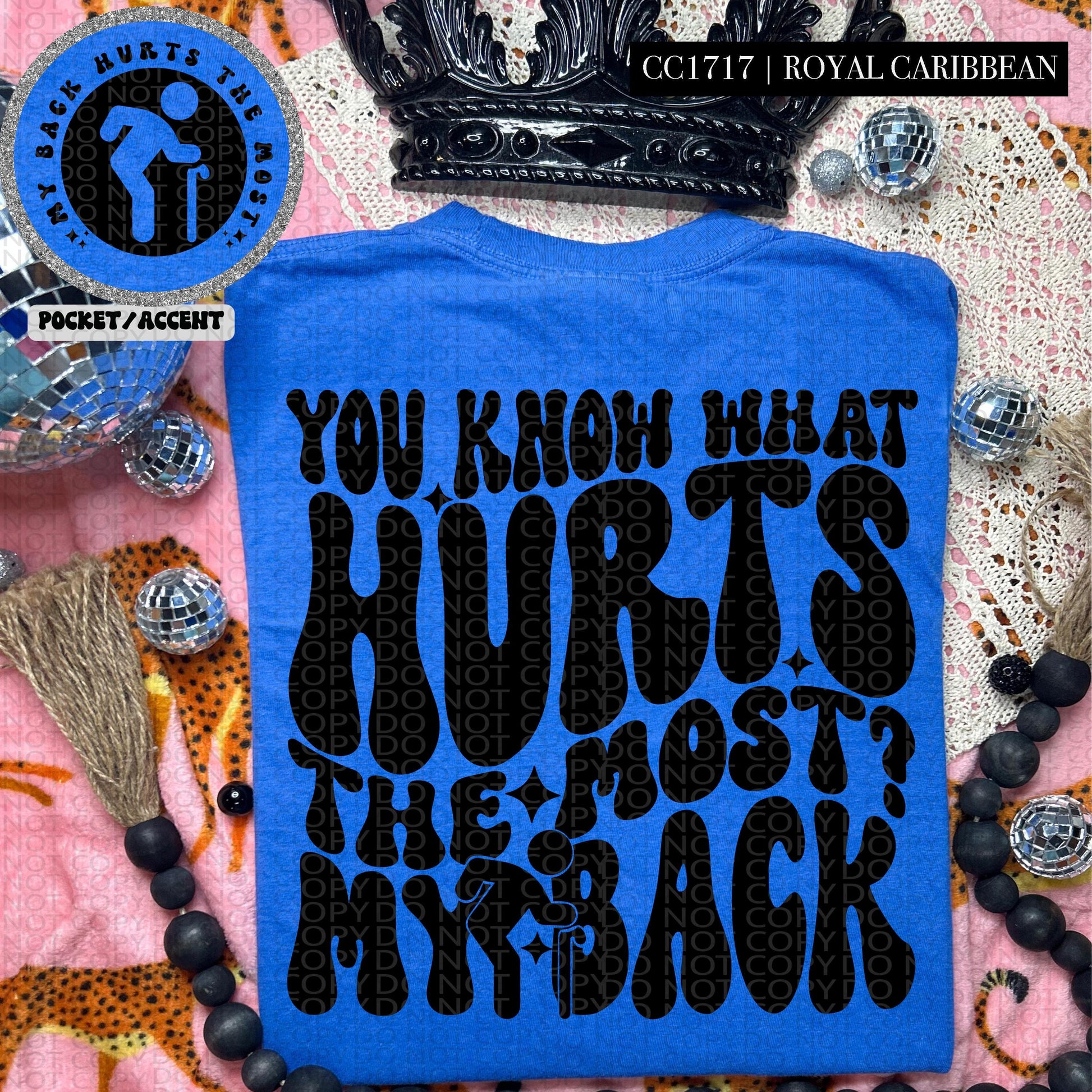 You know what hurts the most? My back | Wavy Design, Front Pocket, Snarky PNG