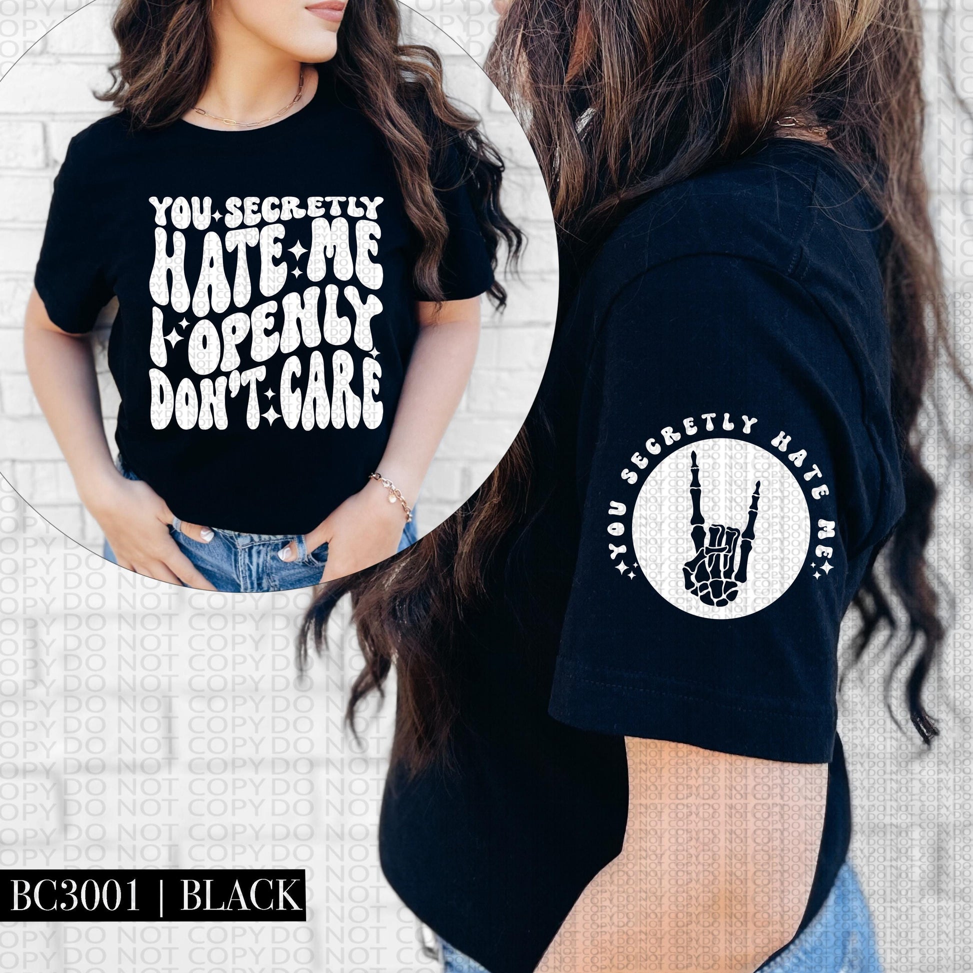 You secretly hate me I openly don't care | Wavy Design, Front Pocket, Snarky PNG