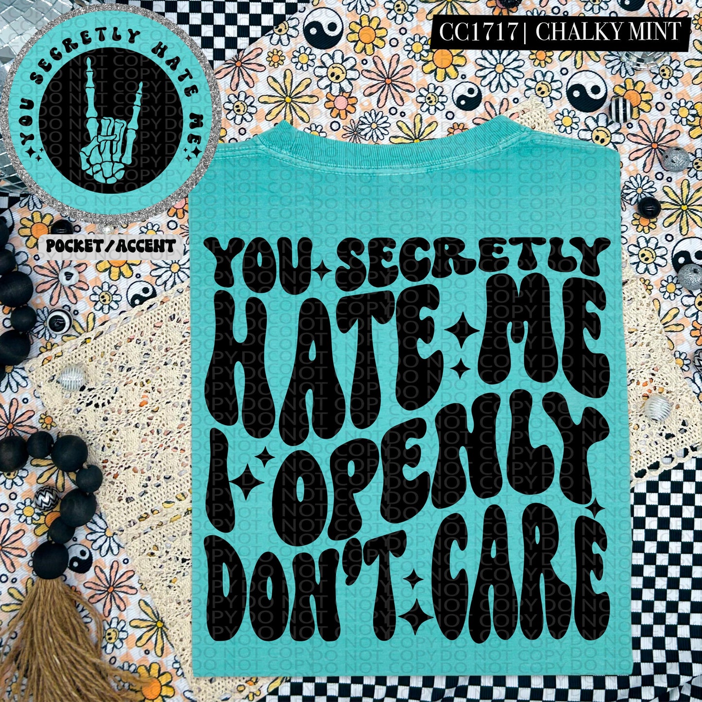 You secretly hate me I openly don't care | Wavy Design, Front Pocket, Snarky PNG
