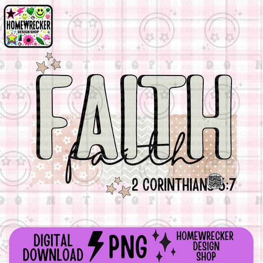 Faith, typography, PNG digital download