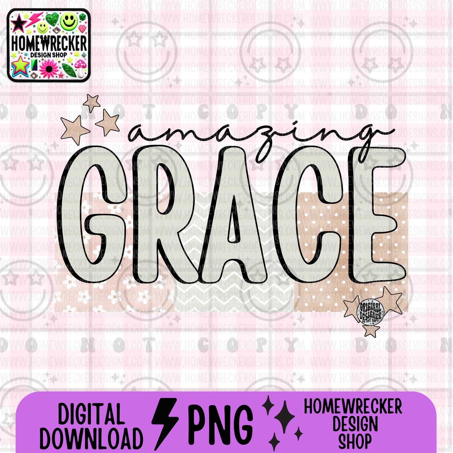 Amazing Grace, typography, PNG digital download
