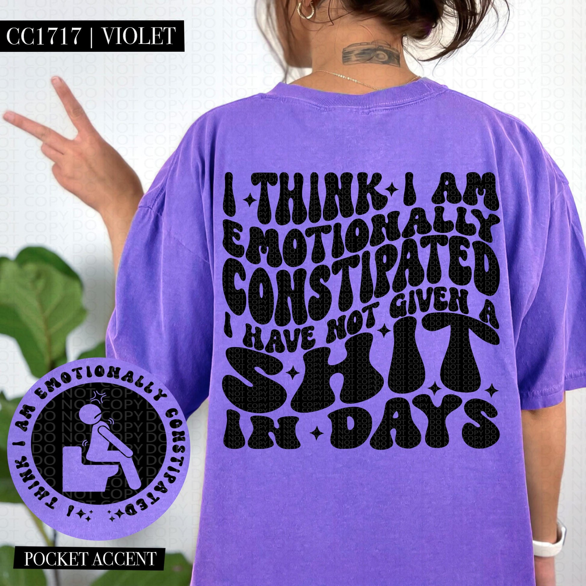 I think I am emotionally constipated | Wavy Design, Front Pocket, Snarky PNG