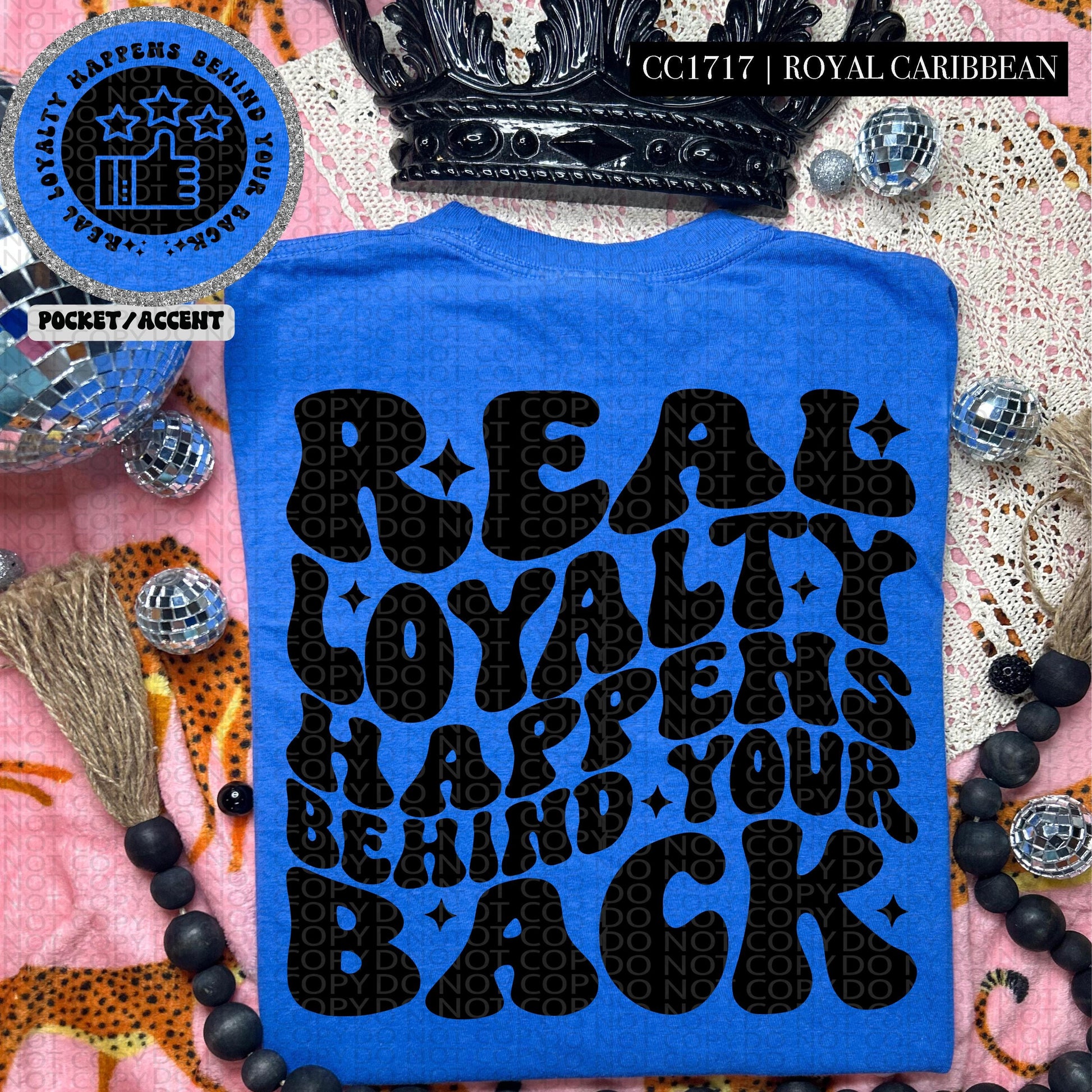 Real Loyalty Happens Behind Your Back | Wavy Design, Front Pocket, Snarky PNG
