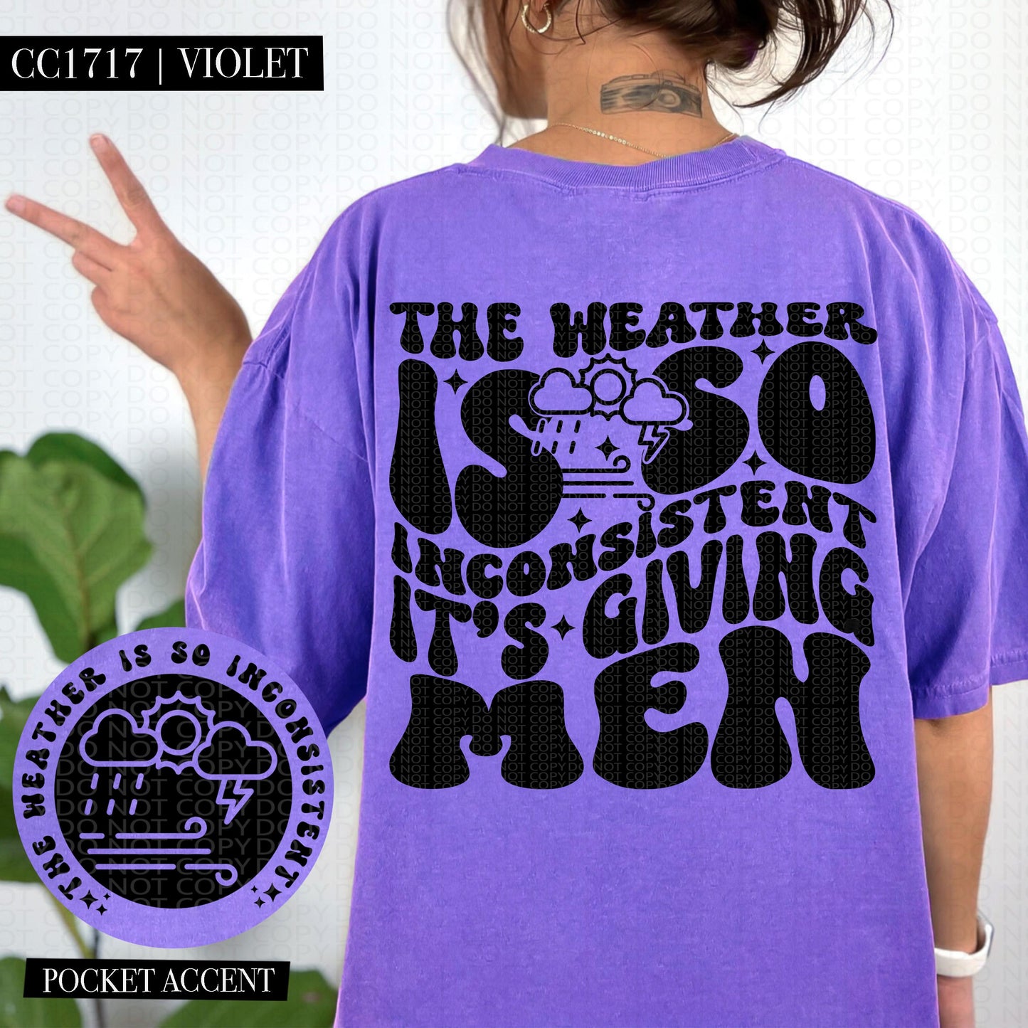 The weather is so inconsistent it's giving men | Wavy Design, Front Pocket, Snarky PNG