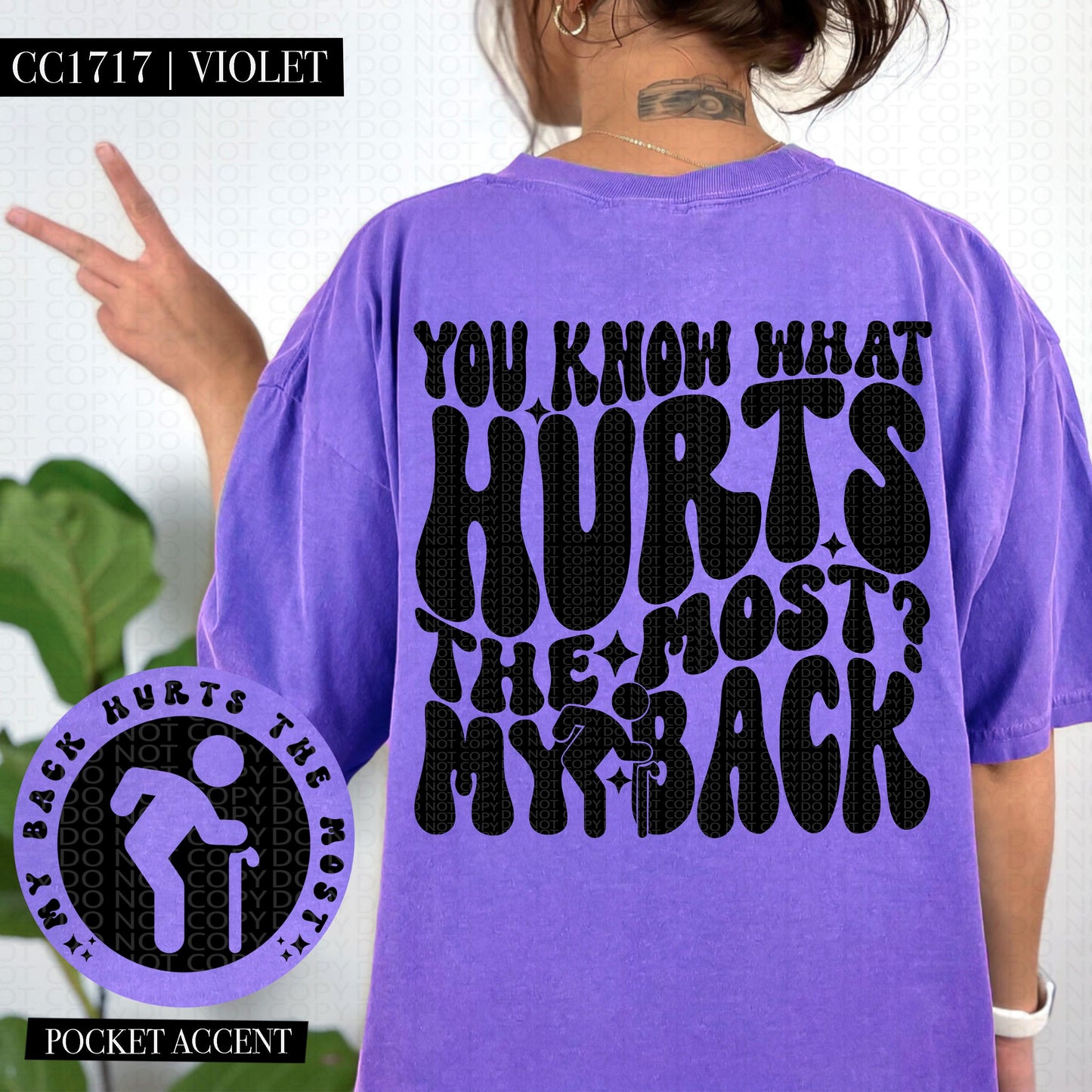 You know what hurts the most? My back | Wavy Design, Front Pocket, Snarky PNG