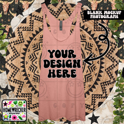 Tank top mock up, next level tank top mock up photo, download | desert pink