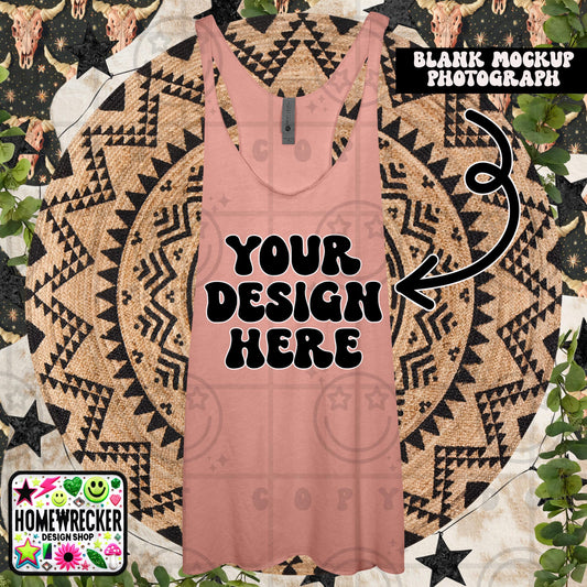 Tank top mock up, next level tank top mock up photo, download | desert pink