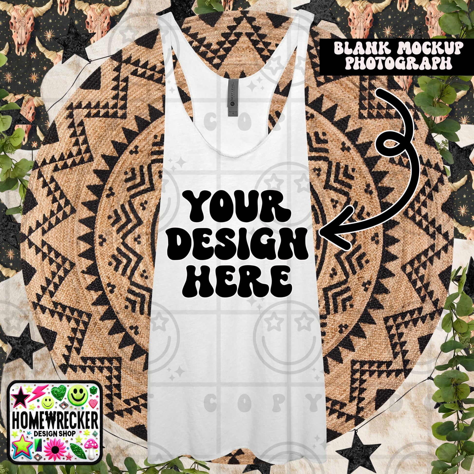 Tank top mock up, next level tank top mock up photo, download | heather white