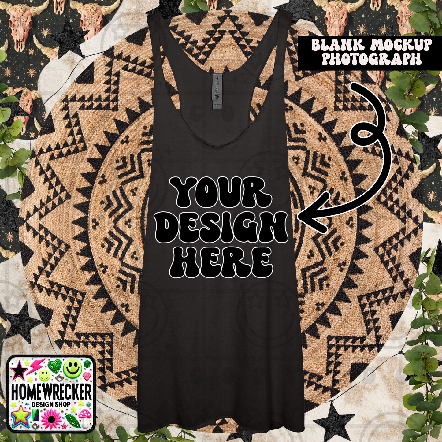 Tank top mock up, next level tank top mock up photo, download | vintage black