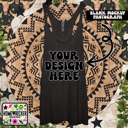 Tank top mock up, next level tank top mock up photo, download | vintage black