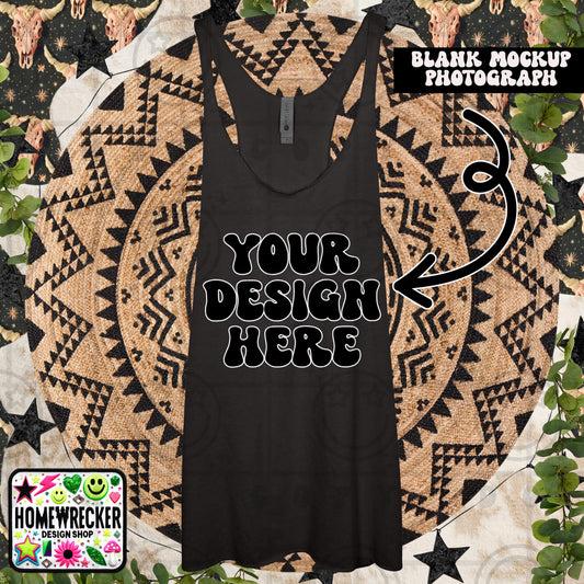 Tank top mock up, next level tank top mock up photo, download | vintage black