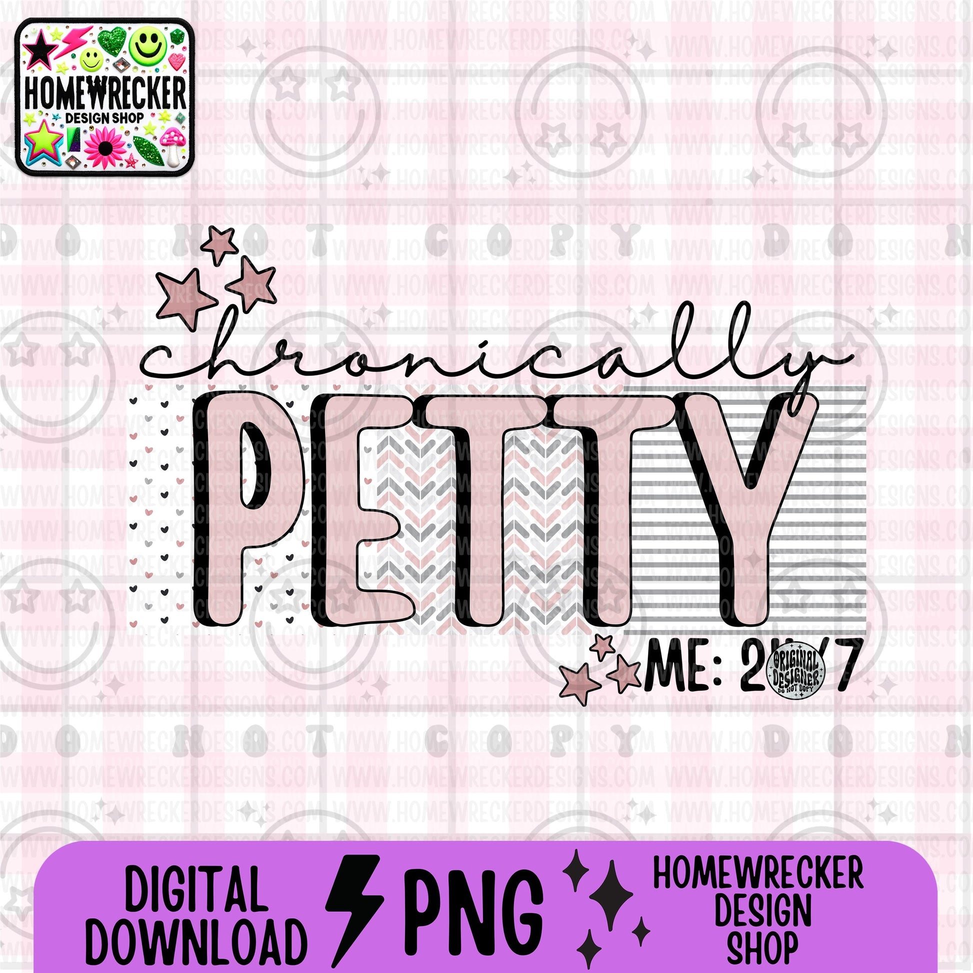 chronically petty PNG digital download