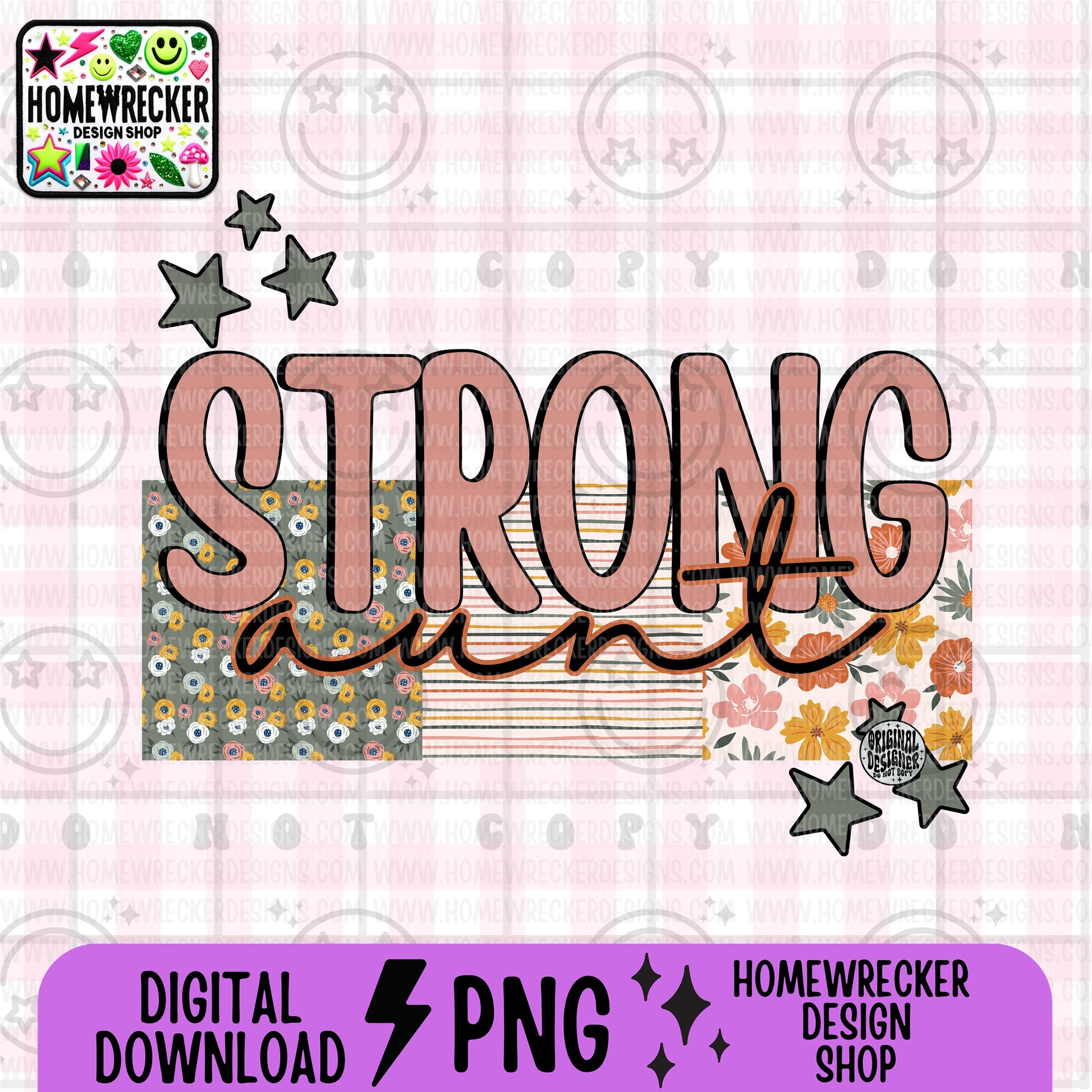 Strong Aunt PNG digital download