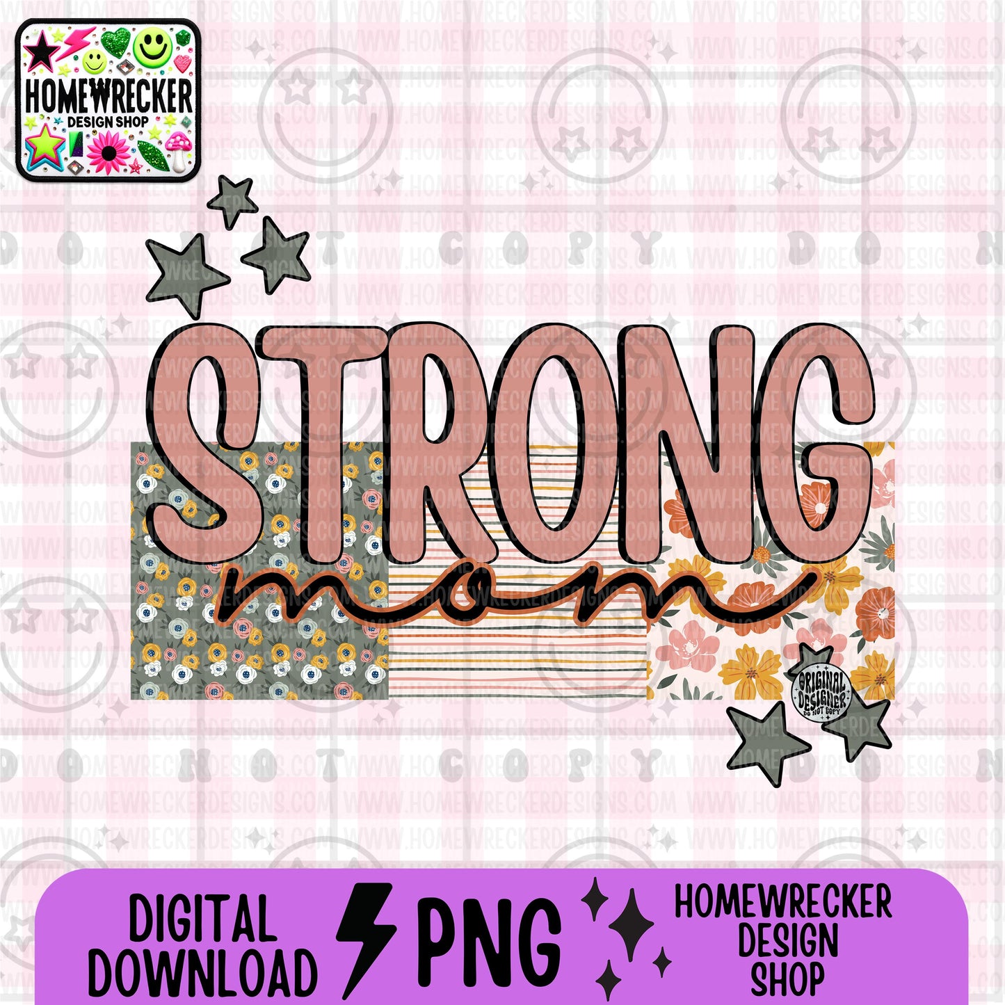 Strong Mom PNG digital download
