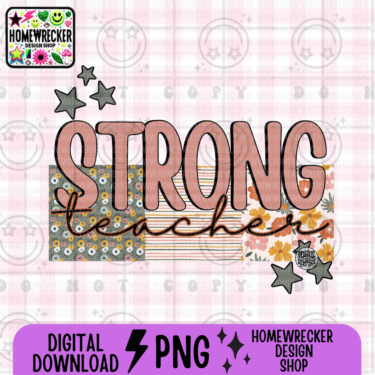 Strong Teacher PNG digital download