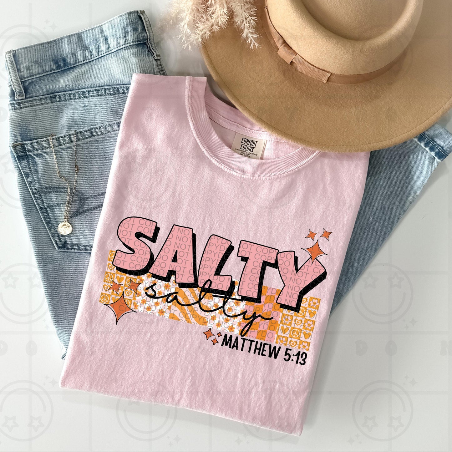 Salty PNG, Groovy Bible Verse Digital File, Matthew 5:13, Retro PNG, Faith Sublimation Design, Christian Shirt PNG