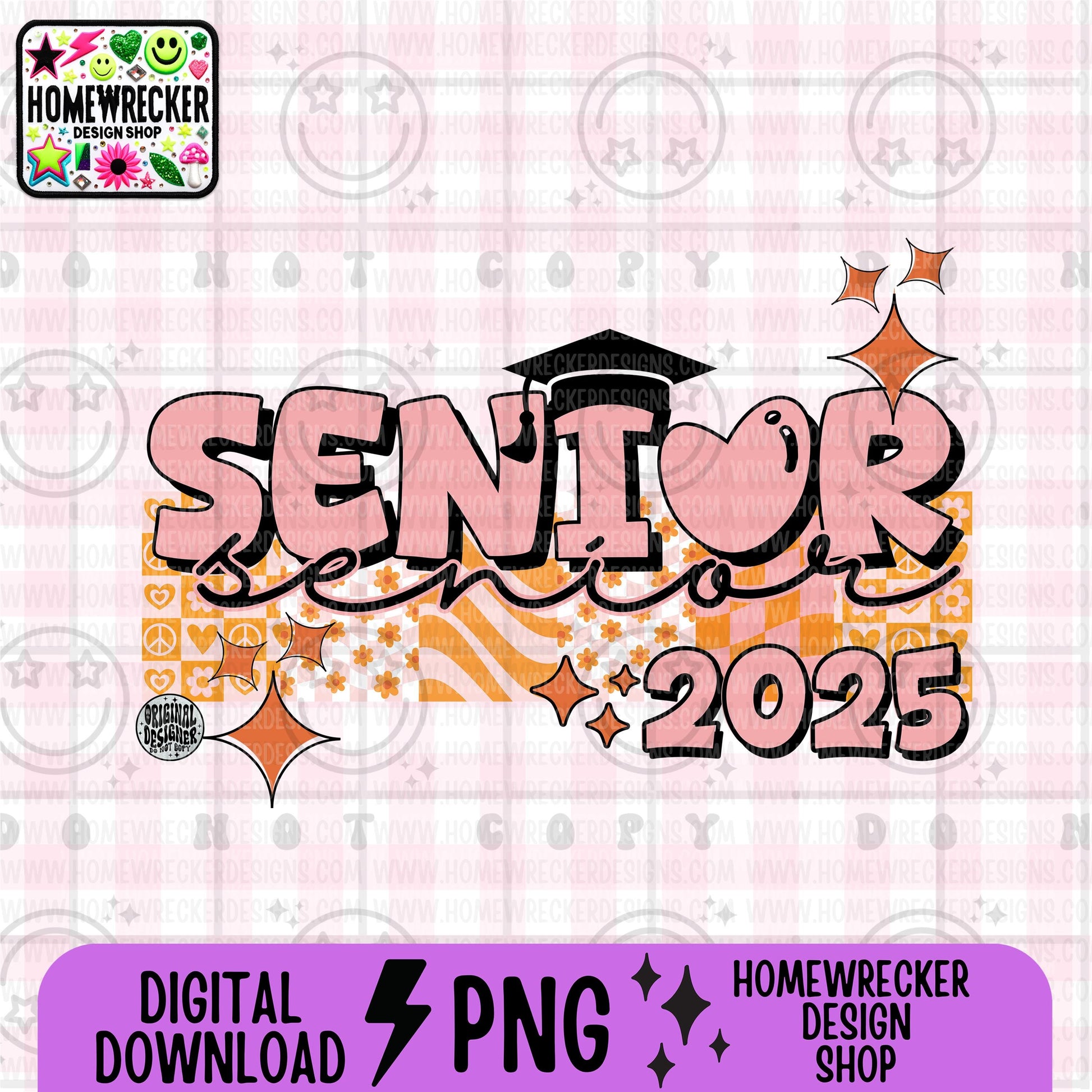 Senior 2025 PNG, Groovy Graduation Shirt Design, Senior Graduation Sublimation, Class of 2025 Digital Download, Retro High School Graduation