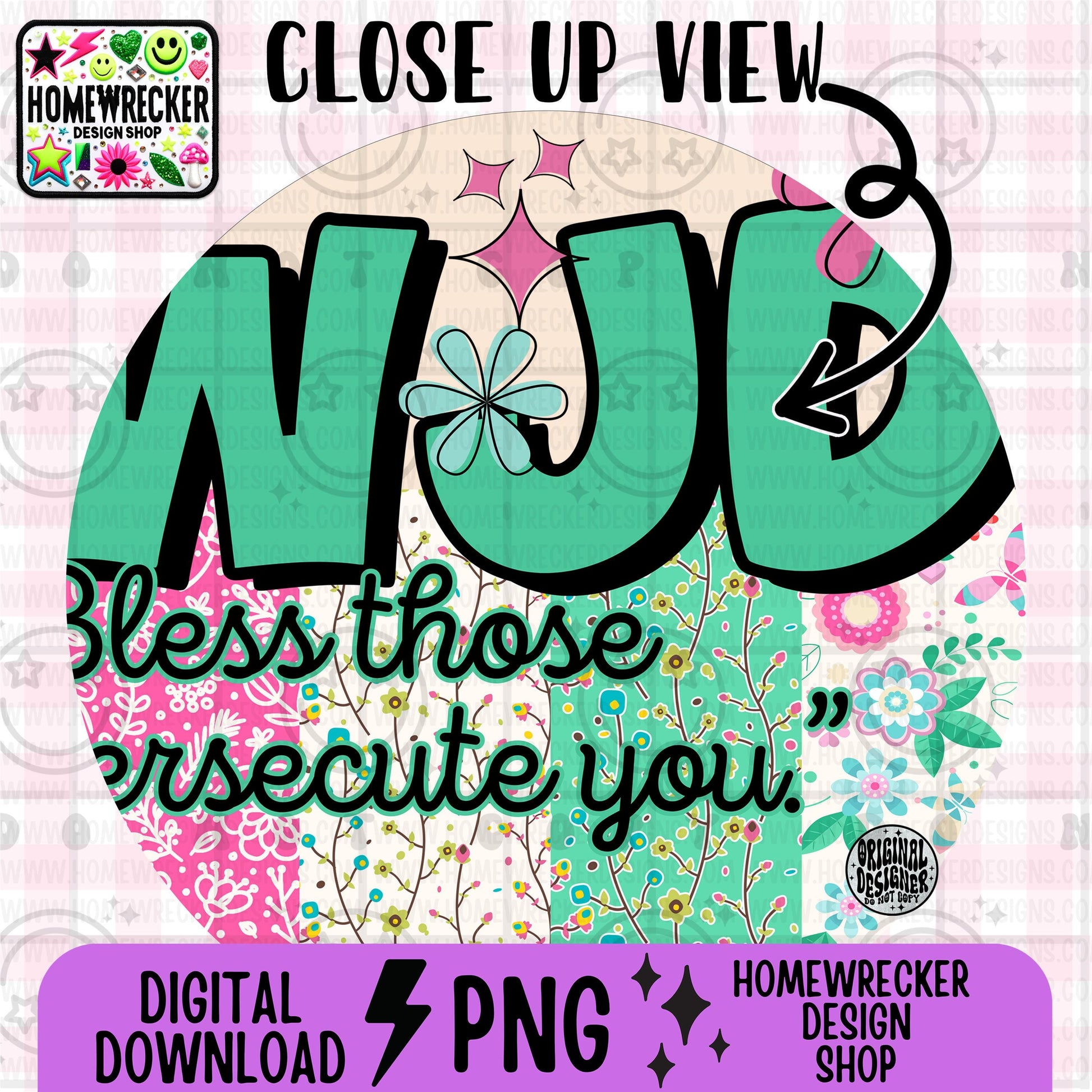 WWJD Bless those who persecute you PNG Christian Sublimation Design Scripture Bible Verse png Retro Floral Jesus PNG Digital Download