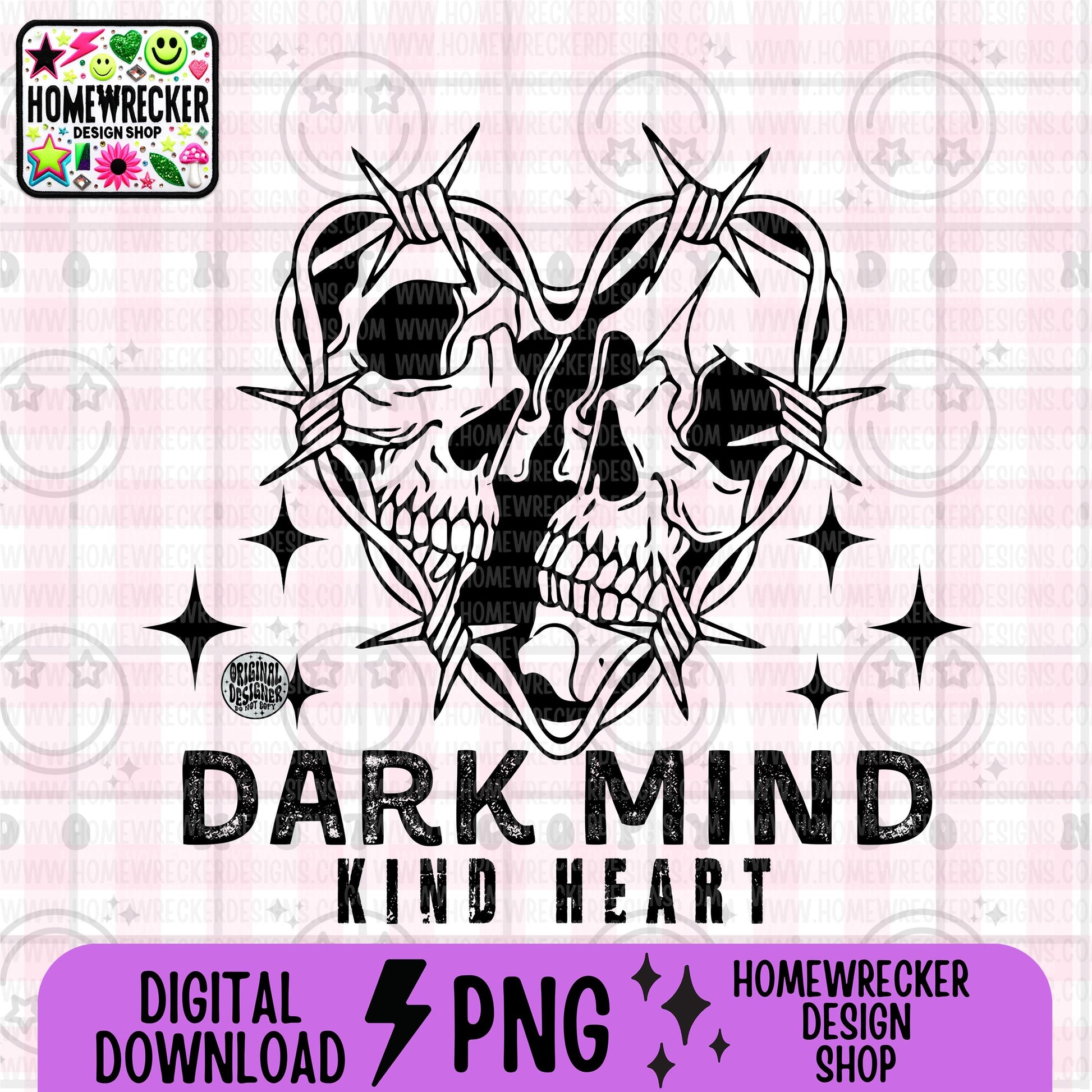 Dark mind Kind Heart PNG Digital Download | Digital design for sublimation, tshirts, DTF transfers, tumblers, stickers, and more