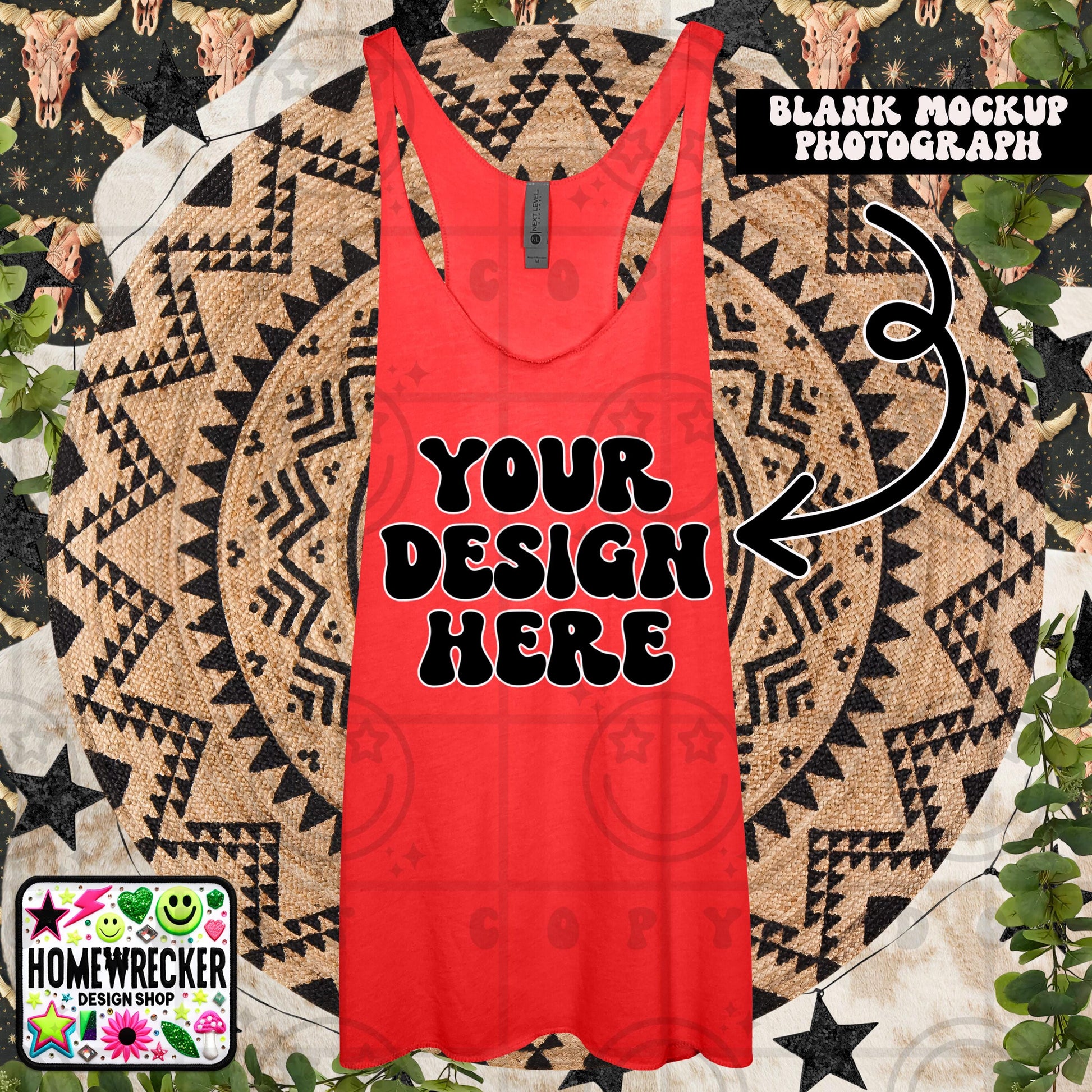 Tank top mock up, next level tank top mock up photo, download | vintage red