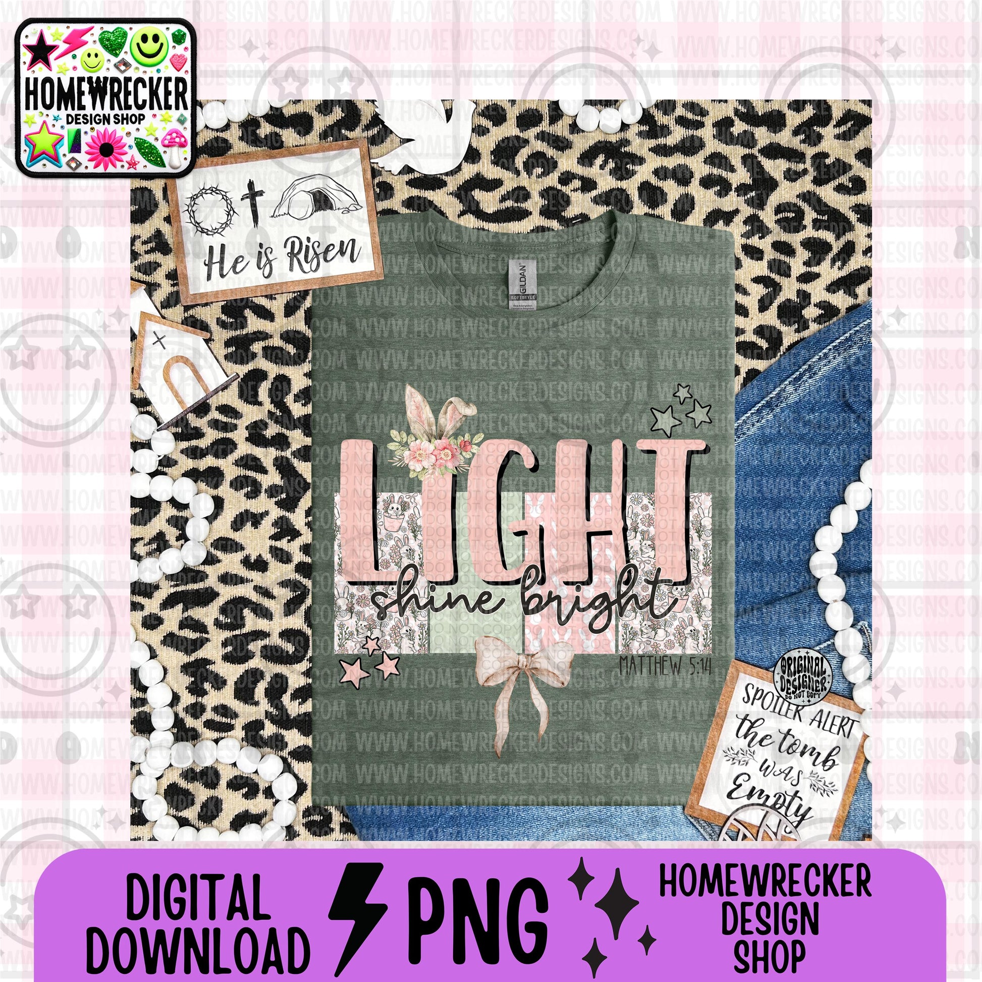 Light shine bright PNG digital download