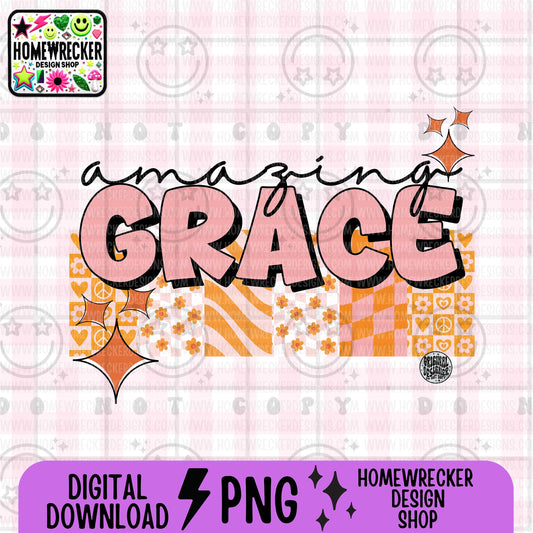 Amazing Grace PNG | Digital Download | retro groovy