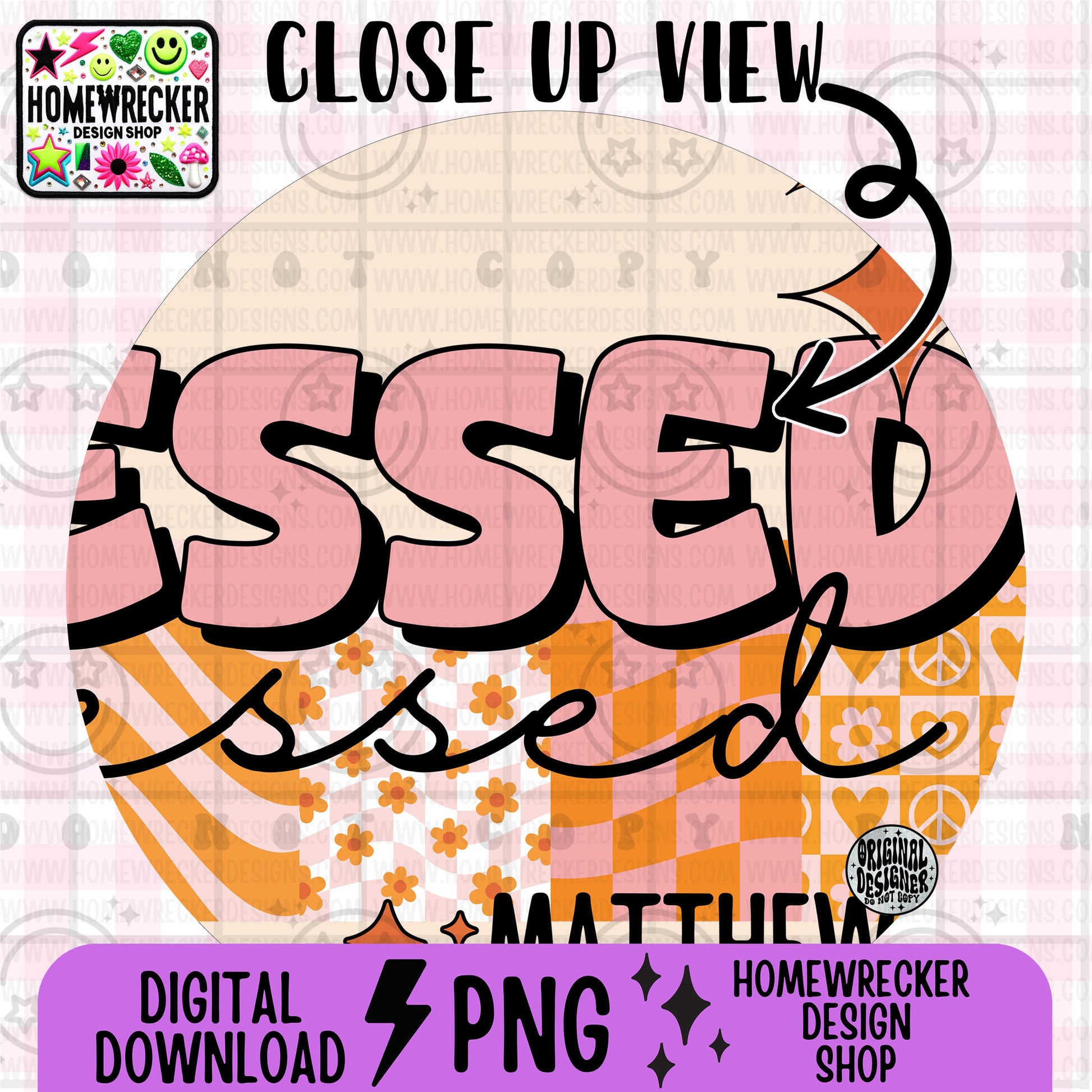 Blessed PNG, Groovy Bible Verse Digital File, Matthew 5:6, Retro PNG, Faith Sublimation Design, Christian Shirt PNG
