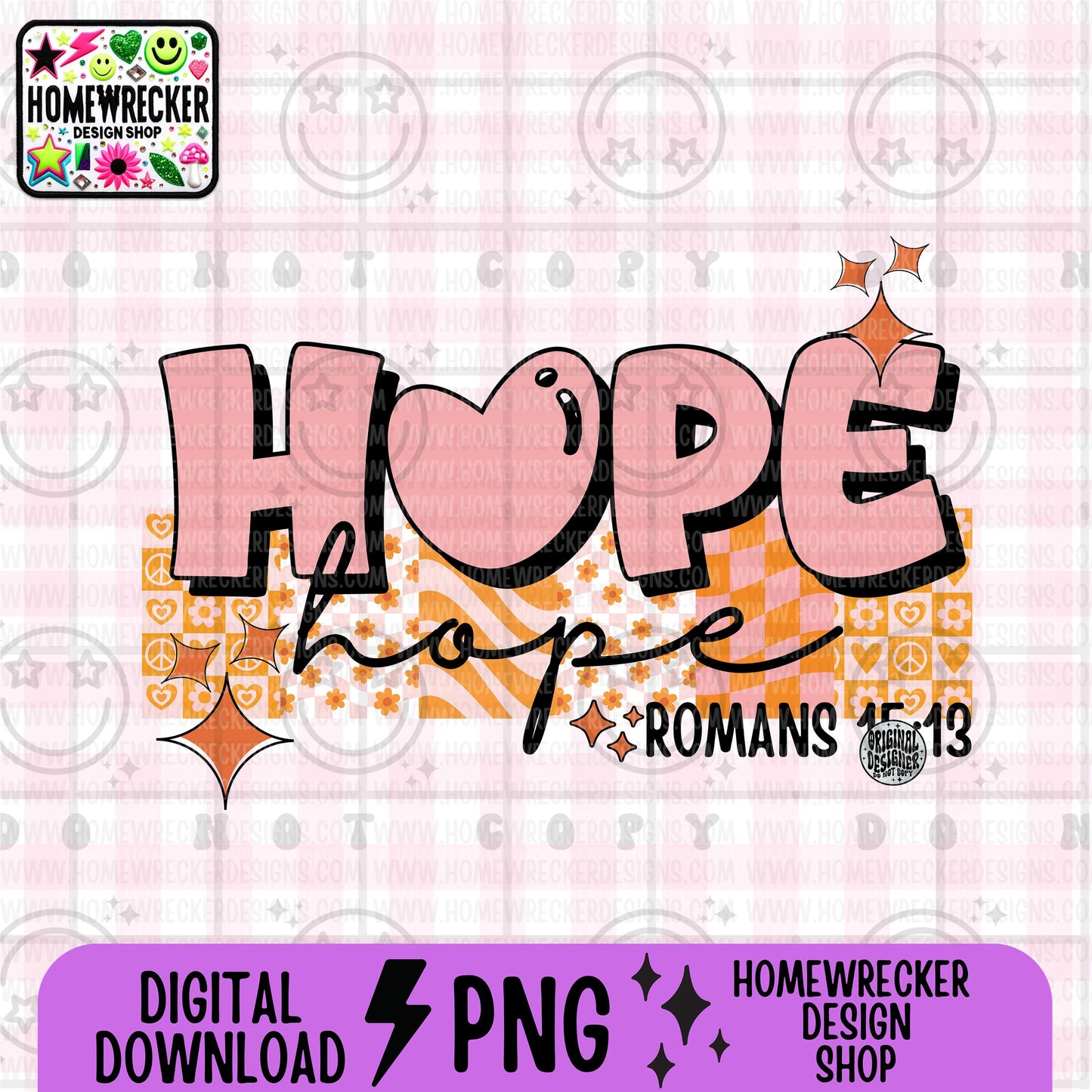 Hope PNG, Groovy Bible Verse Digital File, Romans 15:13, Retro PNG, Faith Sublimation Design, Christian Shirt PNG