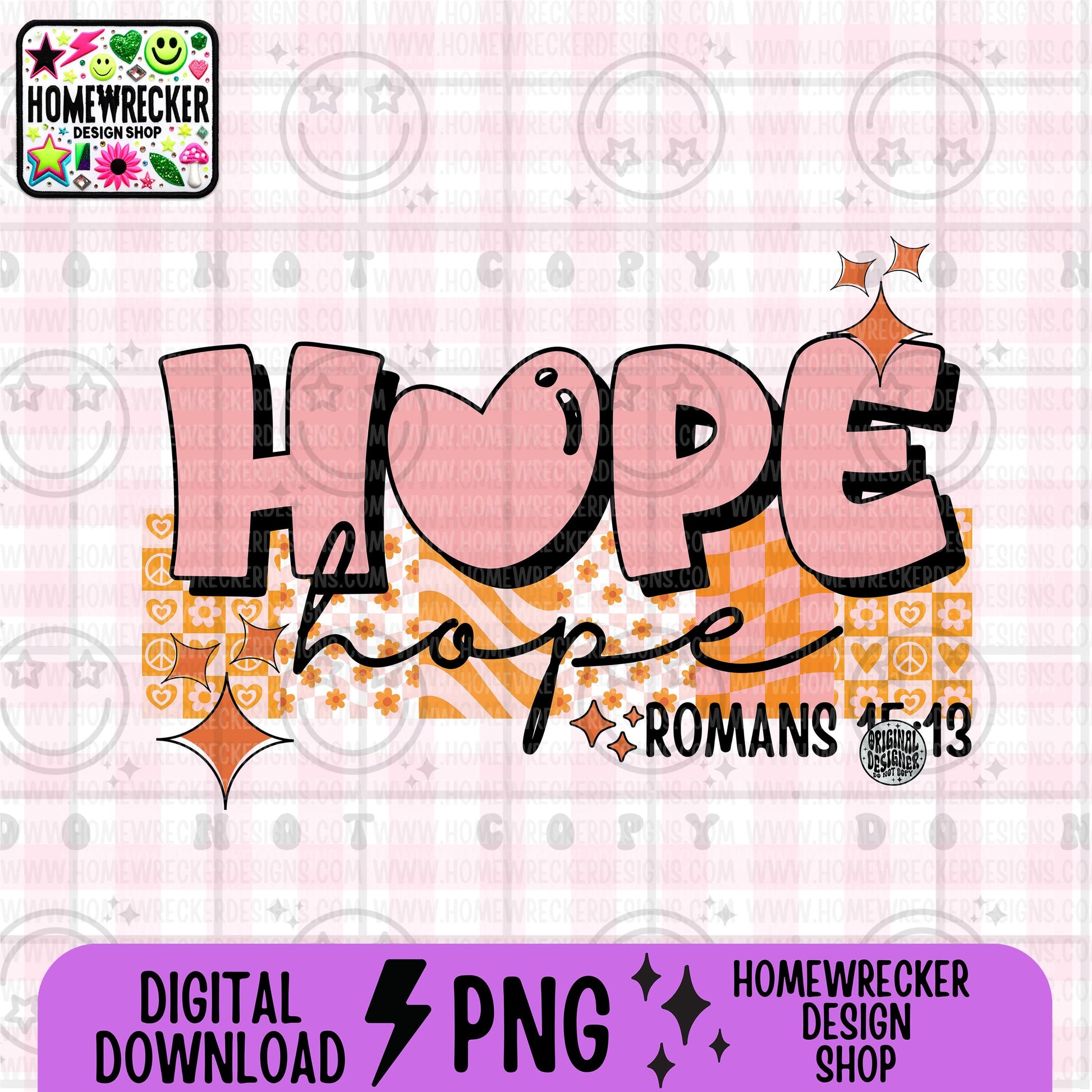 Hope PNG, Groovy Bible Verse Digital File, Romans 15:13, Retro PNG, Faith Sublimation Design, Christian Shirt PNG