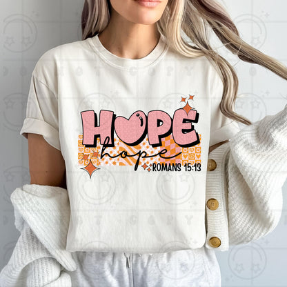 Hope PNG, Groovy Bible Verse Digital File, Romans 15:13, Retro PNG, Faith Sublimation Design, Christian Shirt PNG