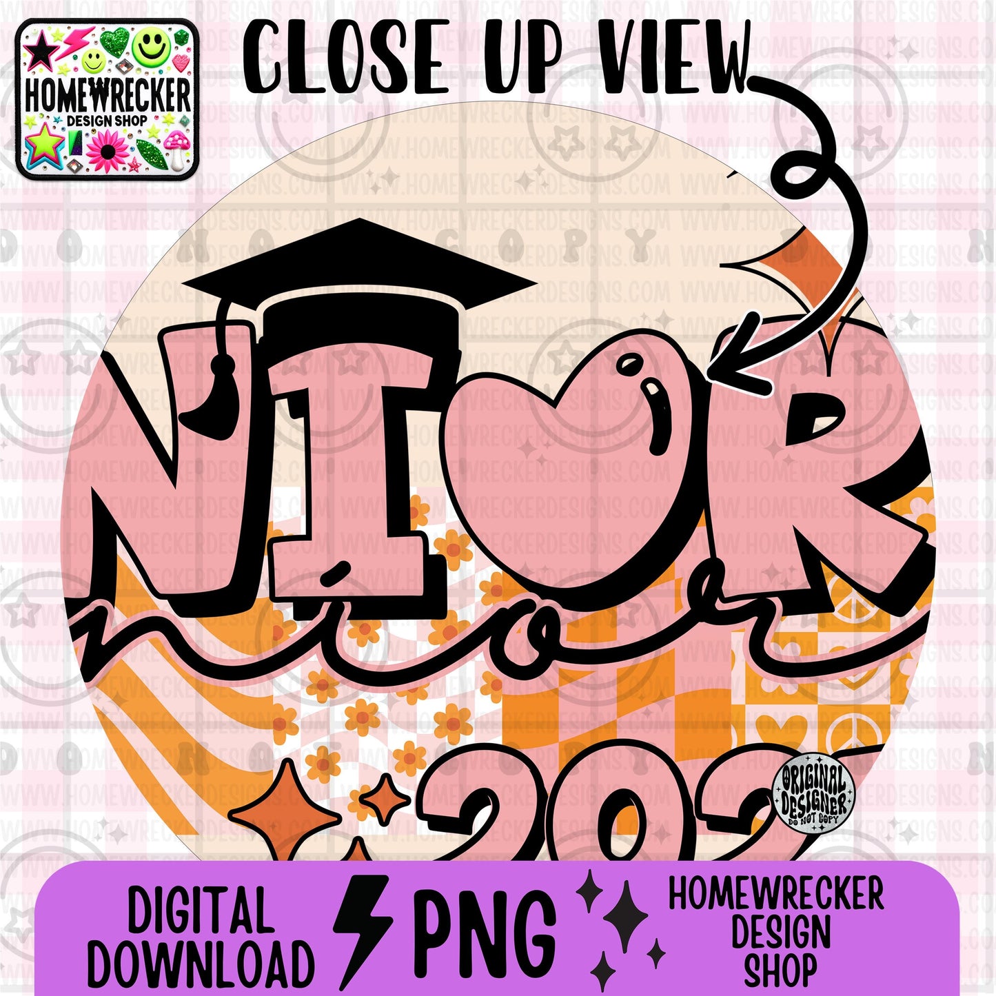 Senior 2025 PNG, Groovy Graduation Shirt Design, Senior Graduation Sublimation, Class of 2025 Digital Download, Retro High School Graduation