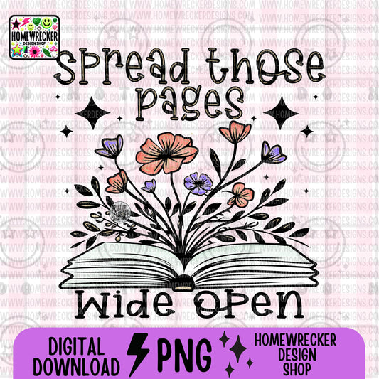 Spread those pages wide open, spring daisy florals, neutral colors, water color, Reading booktok, reading, transparent png, digital download