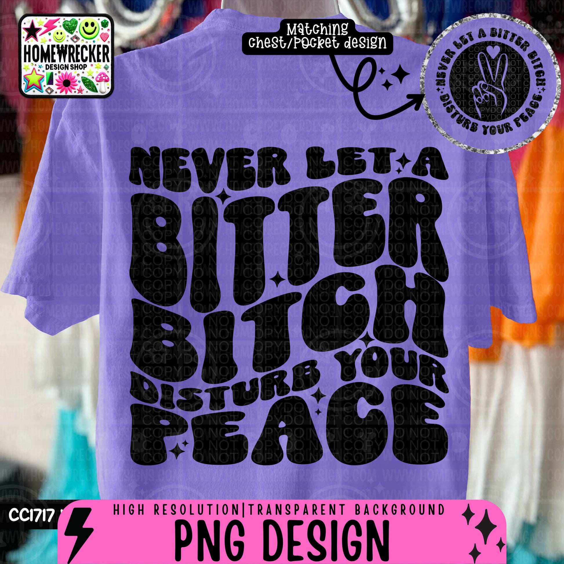 Never let a bitter B disturb your peace, Self love,Single Color Wavy Design Front Pocket Snarky PNG, Popular, Png designs, funny, trendy