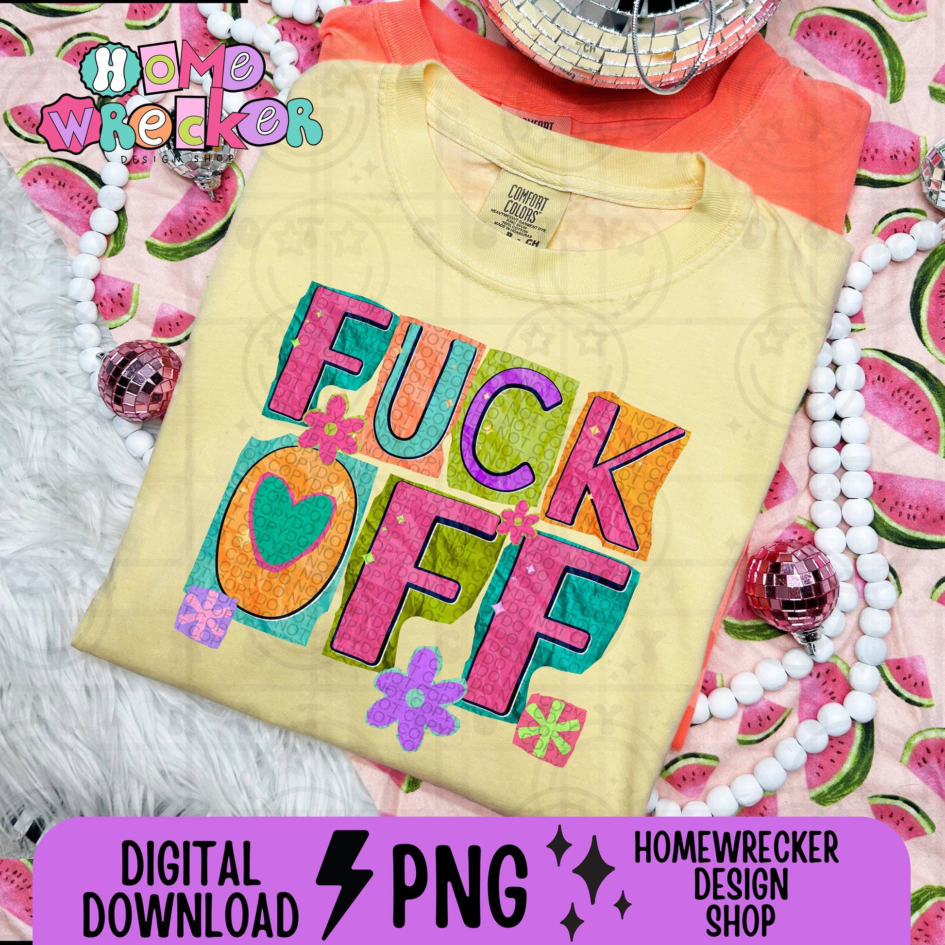 Funny Retro Rude Snarky Quote PNG Fuck Off Digital Download Sassy Adult Humor Shirt Design Instant Download Sublimation Graphic