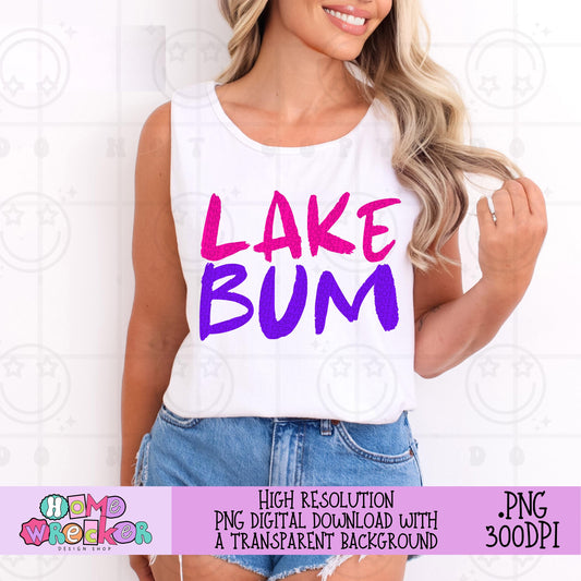 Lake Bum PNG Neon Summer Digital Download