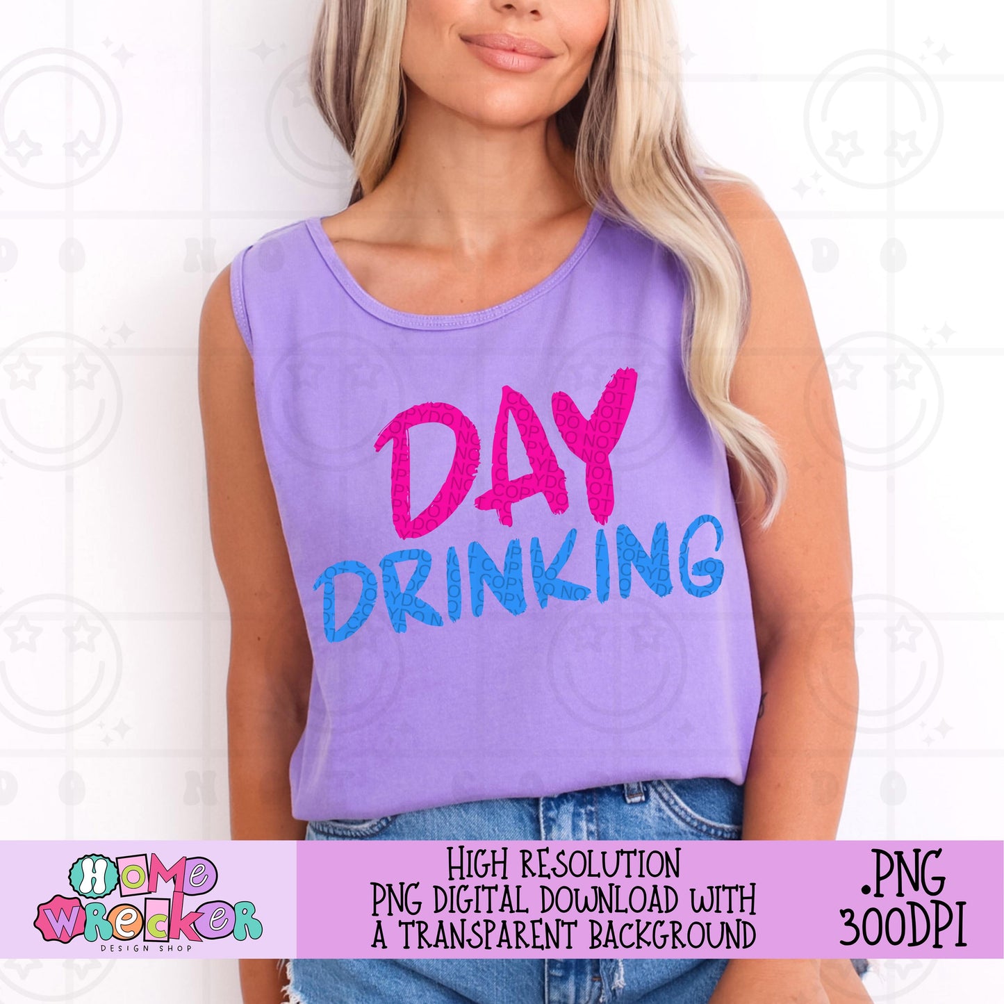 Day Drinking PNG Neon Summer Digital Download