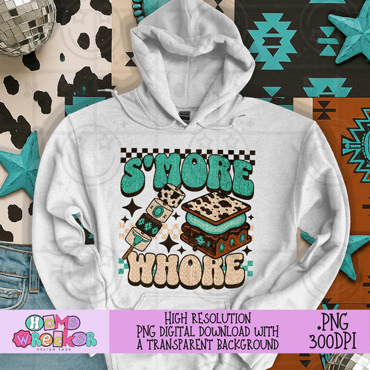 Smore Whore PNG, Western Camping Themed PNG Digital Download