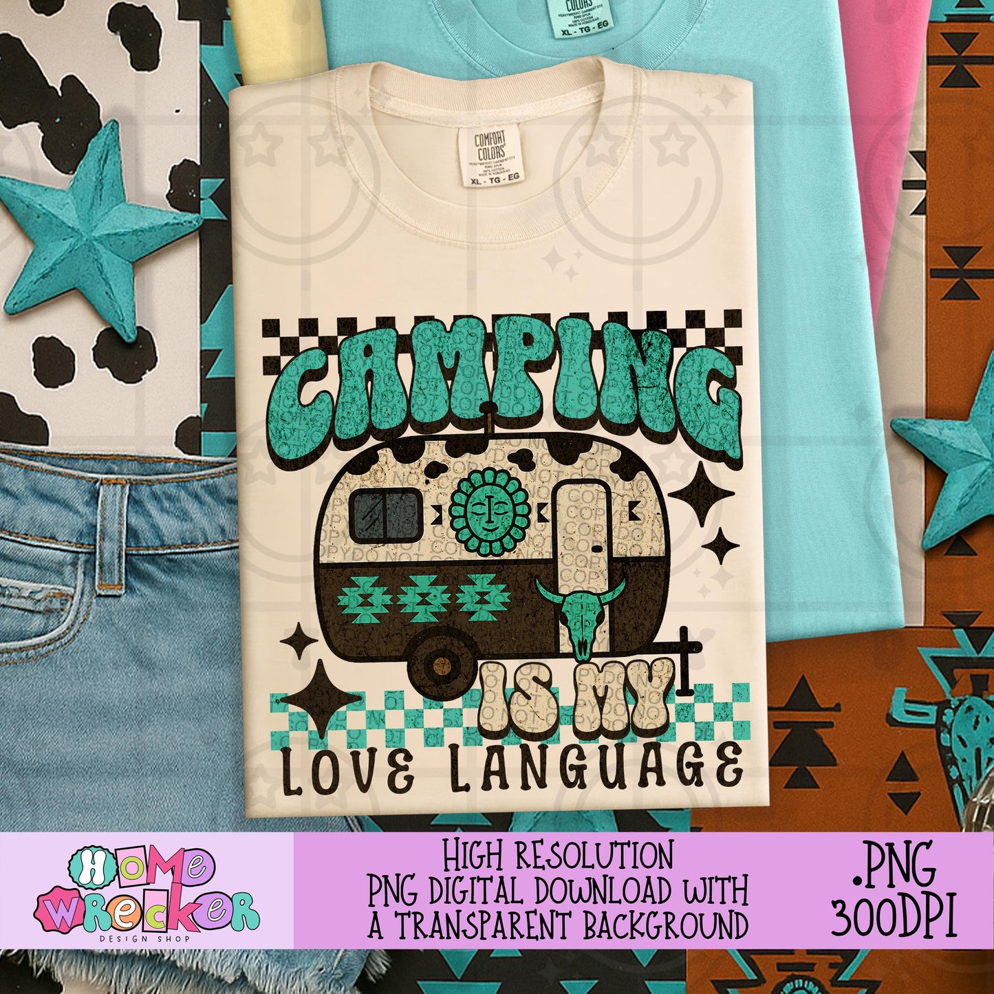 Camping is my language of love PNG, Western Camping Themed PNG Digital Download