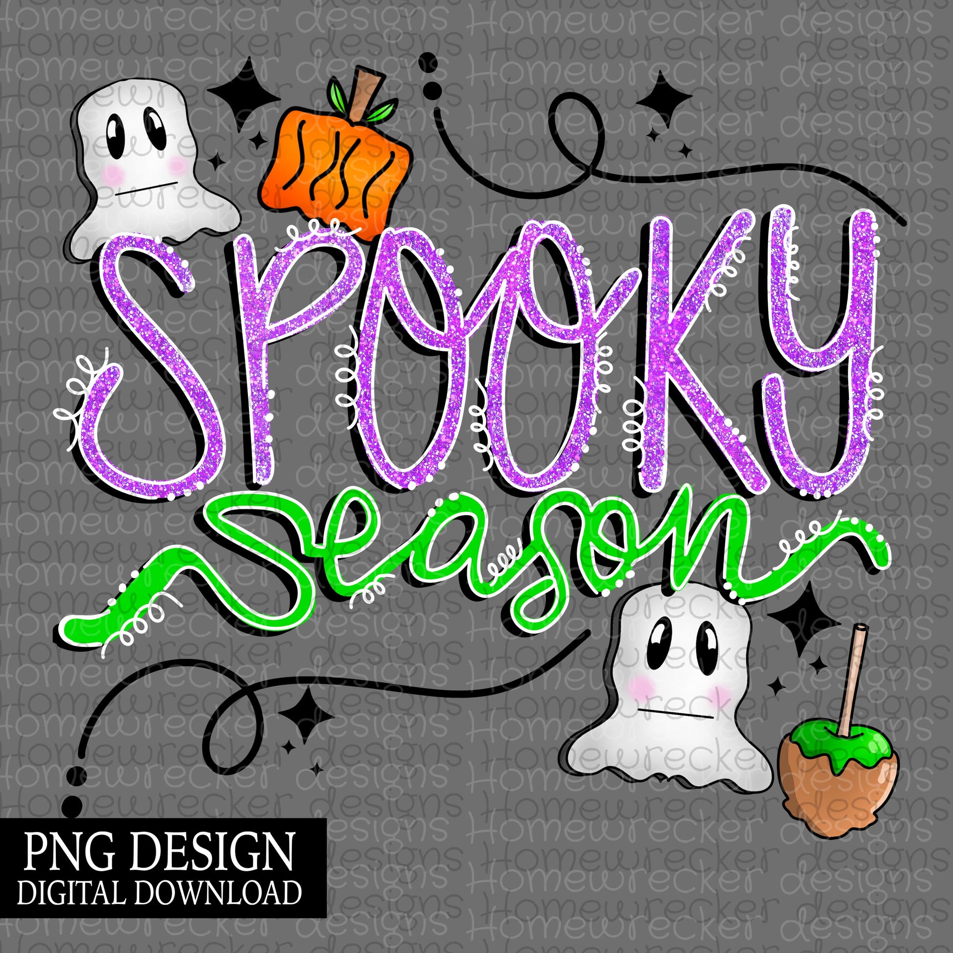 Spooky Season | Hand Lettered PNG Design Digital Download, Fall Design