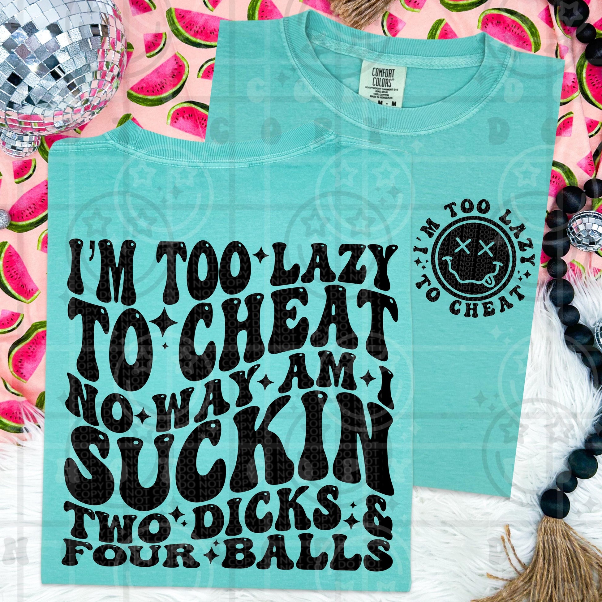 I’m too lazy to cheat PNG wavy design with matching pocket design digital download