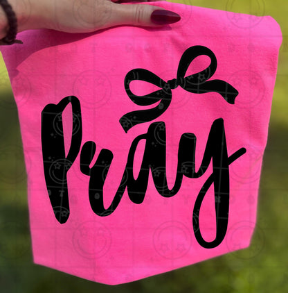 Pray coquette bow PNG digital download