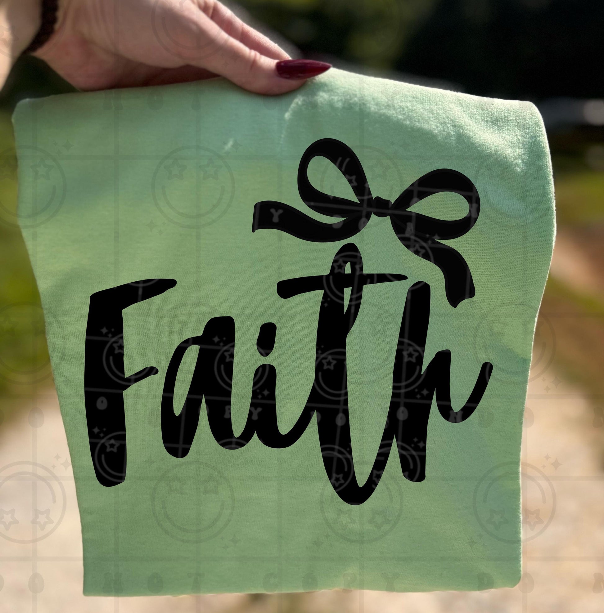 Faith coquette bow PNG digital download