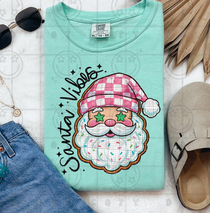Santa Vibes Christmas Cookie PNG Christmas Design