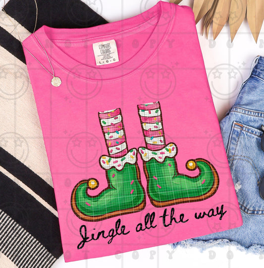 Jingle All the Way Elf legs PNG Christmas Design